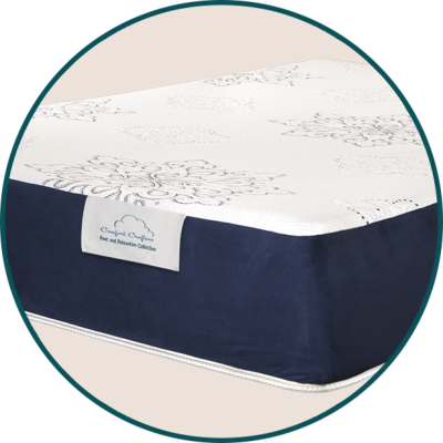 Restful Slumber (Firm)

12” foam mattress
3” memory foam infused with gel, and 1” of foam
8” base foam is surrounded by a firm side rail to improve edge support
Comfort type: Firm